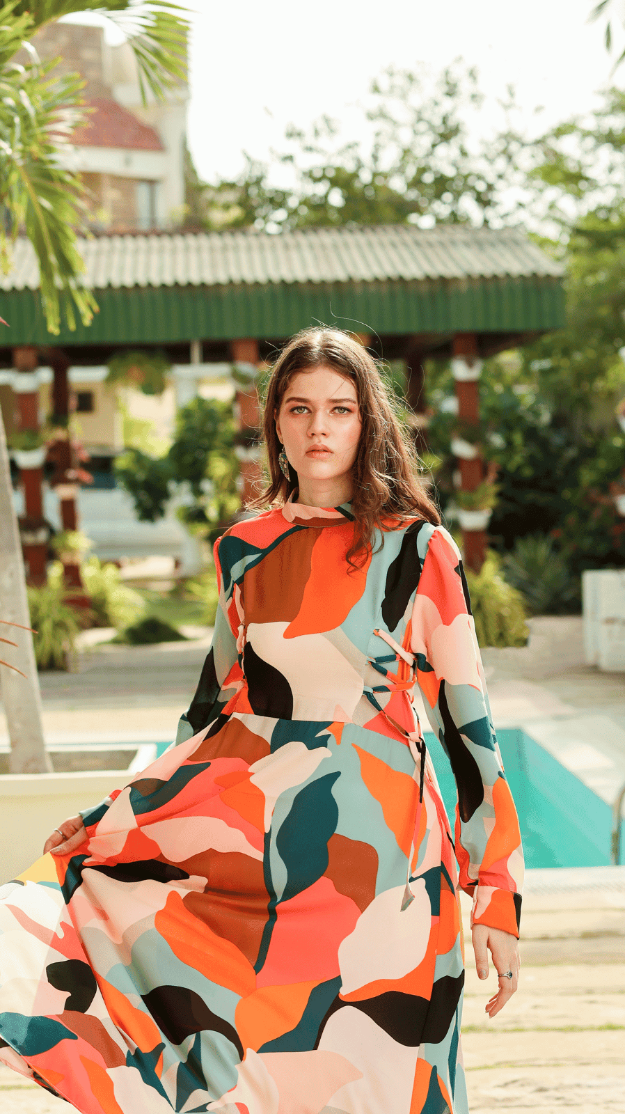 Retro Side-laced Maxi Dress - AREEJ | Online