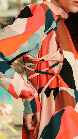 Retro Side-laced Maxi Dress - AREEJ | Online