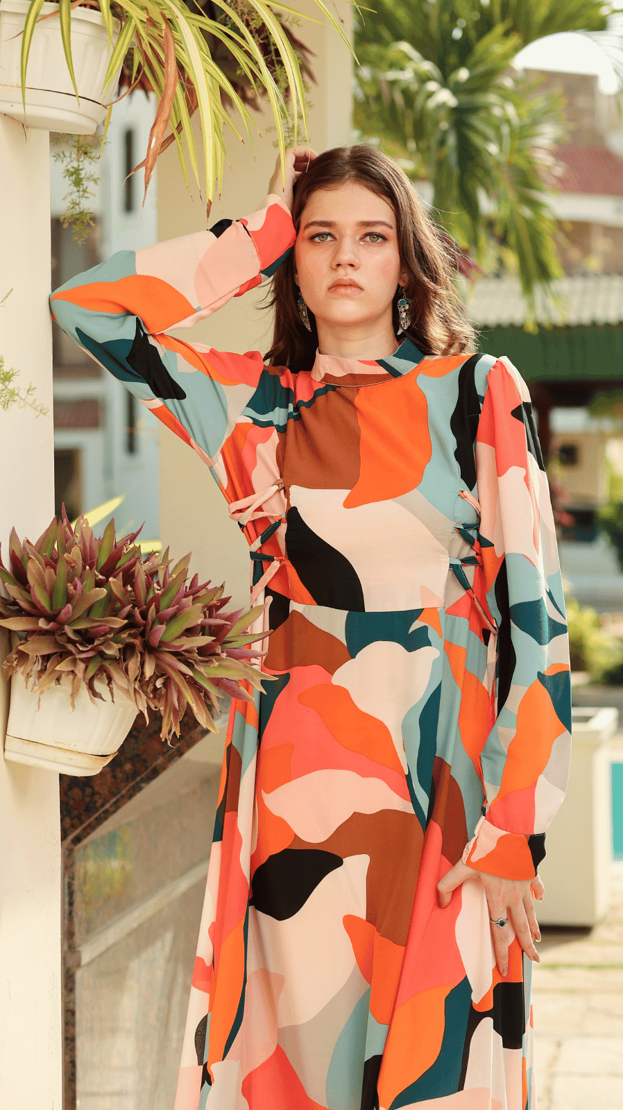 Retro Side-laced Maxi Dress - AREEJ | Online
