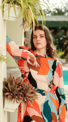 Retro Side-laced Maxi Dress - AREEJ | Online