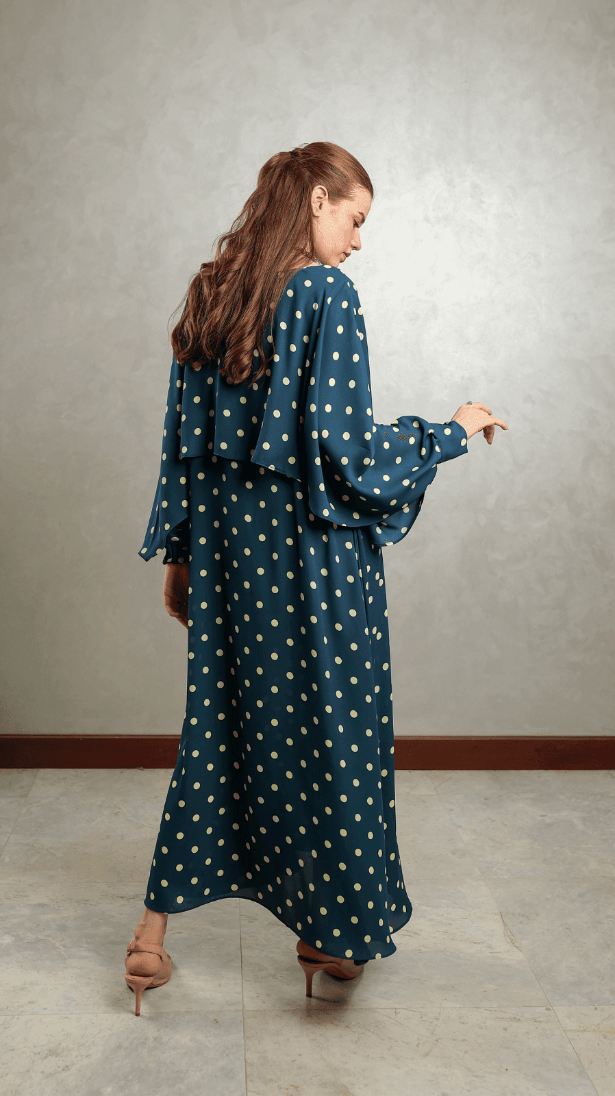 Blue Polka Overlap Maxi - AREEJ | Online