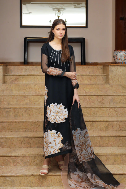 Mirabella Hand Embellished Long Dress 2PC