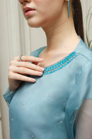 Azzurra Hand Embellished Long Dress