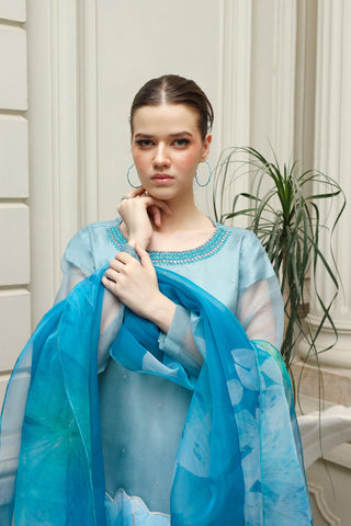 Azzurra Hand Embellished Long Dress