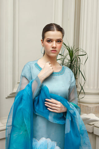 Azzurra Hand Embellished Long Dress