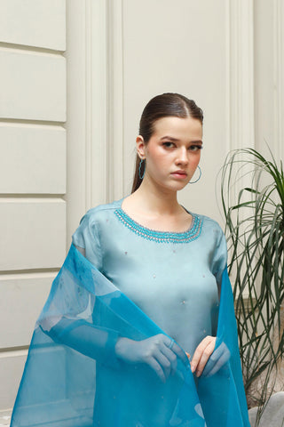 Azzurra Hand Embellished Long Dress