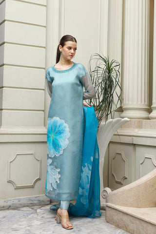 Azzurra Hand Embellished Long Dress