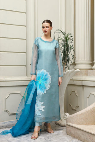 Azzurra Hand Embellished Long Dress