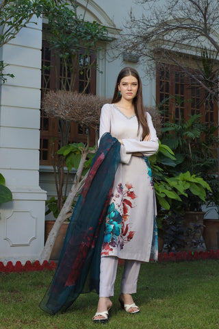 Blossom Hand Embellished Long Dress