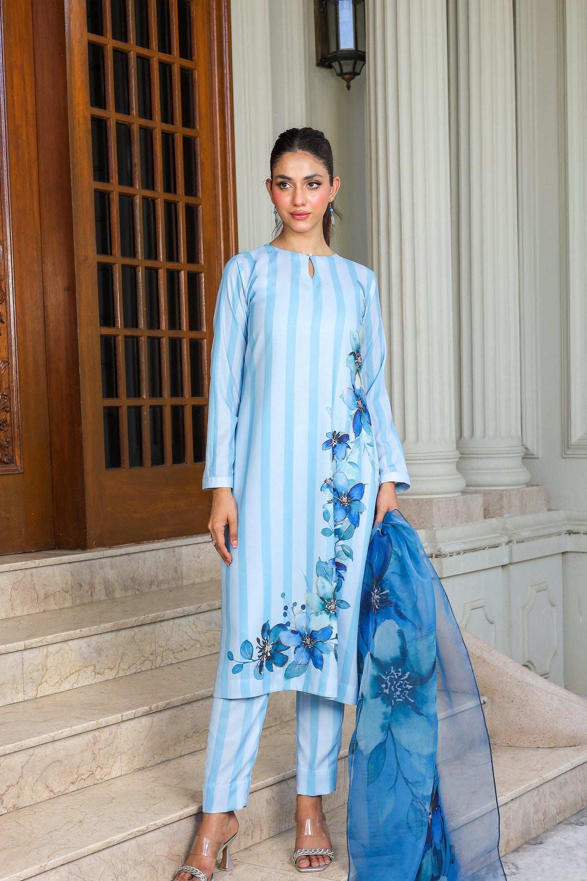 Bluebell Hand Embellished Co-Ord Set (3-PC)