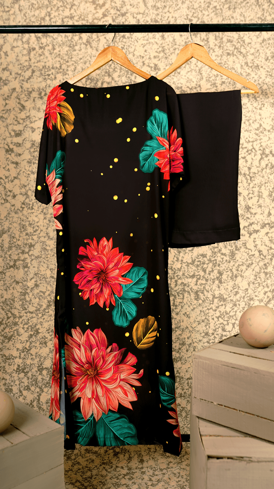 Whimsical Petal Dream Long Shirt (1-Piece) - AREEJ | Online
