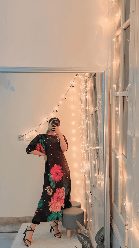 Whimsical Petal Dream Long Shirt (1-Piece) - AREEJ | Online