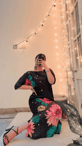 Whimsical Petal Dream Long Shirt (1-Piece) - AREEJ | Online