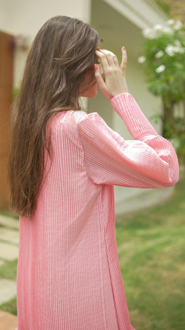Pink Pleated Co-Ord Set - AREEJ | Online