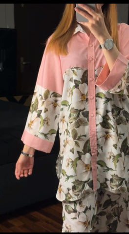 Fleur Soft Pink Co-Ord Set (2-PC Stitched)