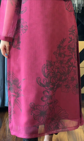 Rosa Rouge Chiffon Long Shirt