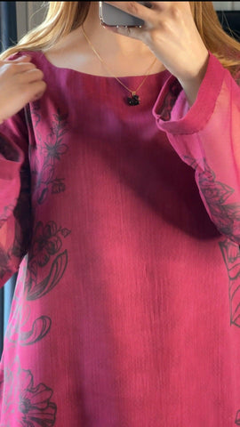 Rosa Rouge Chiffon Long Shirt